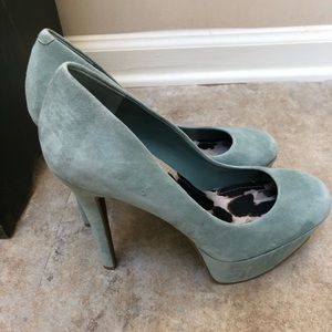 Jessica Simpson light blue suede heels